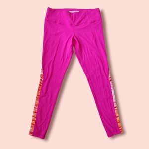 ATHLETA | EUC Hot Pink Coral White Leggings Size M